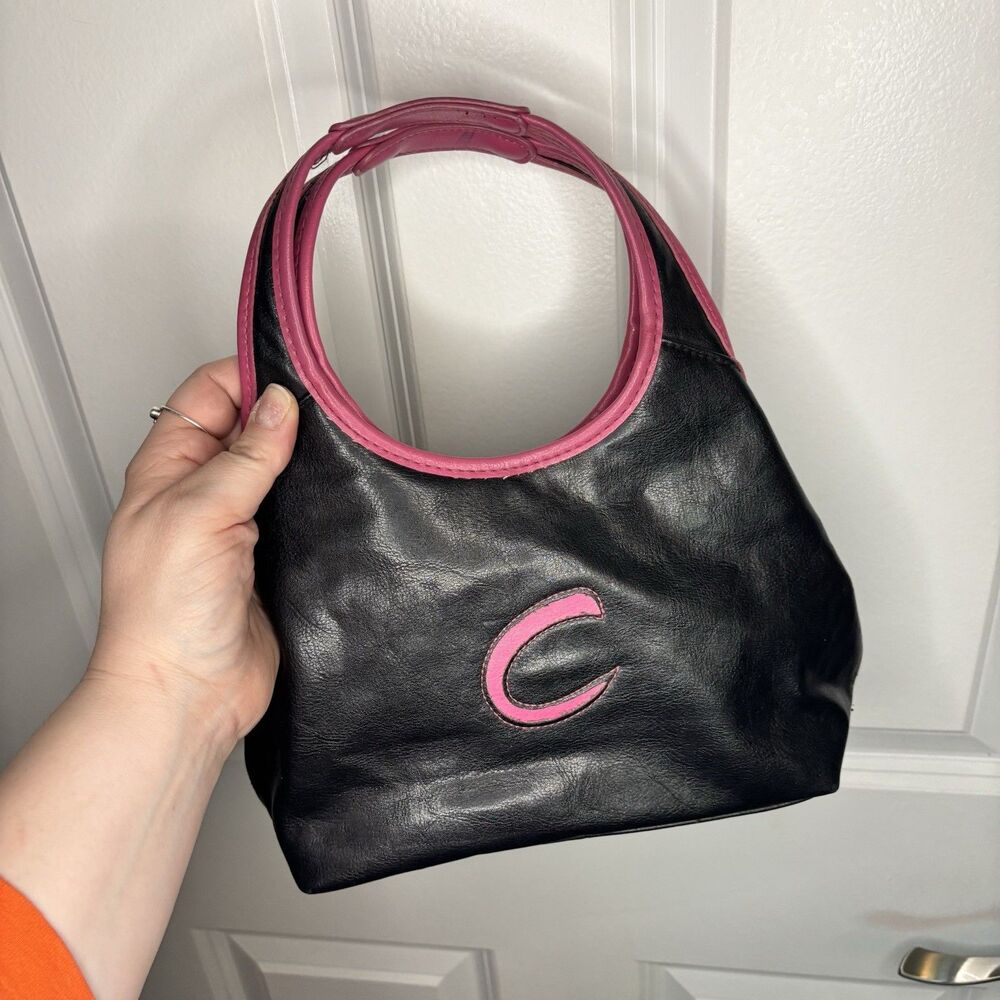 Y2K Unbranded Monogram Purse Letter C Faux Leather Shoulder Bag Pink
